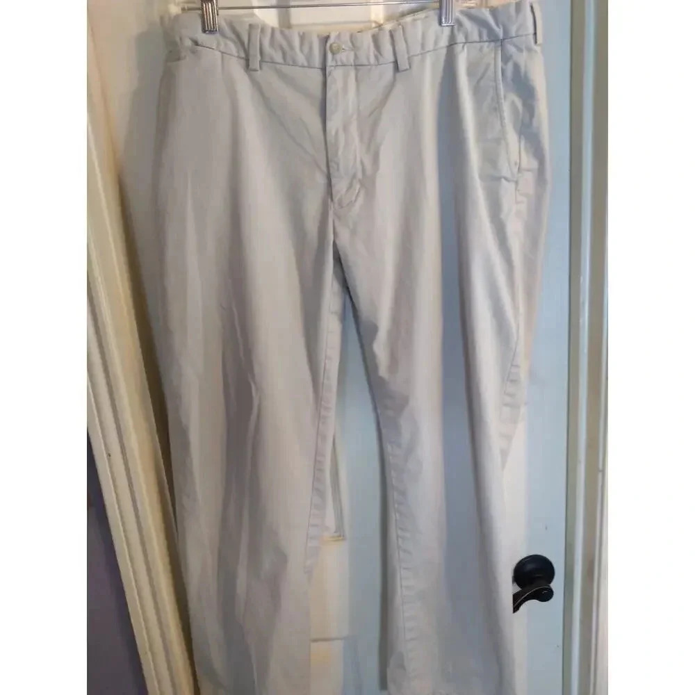 Polo Ralph Lauren Pants Khaki Tan Straight Leg Sz 38/32 Classic Stretch - Picture 1 of 10